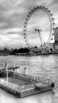 London Eye B&W iPhone 5 wallpaper 640*1136